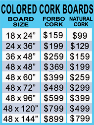 Colored Forbo Cork and Naturel Cork Pricing 